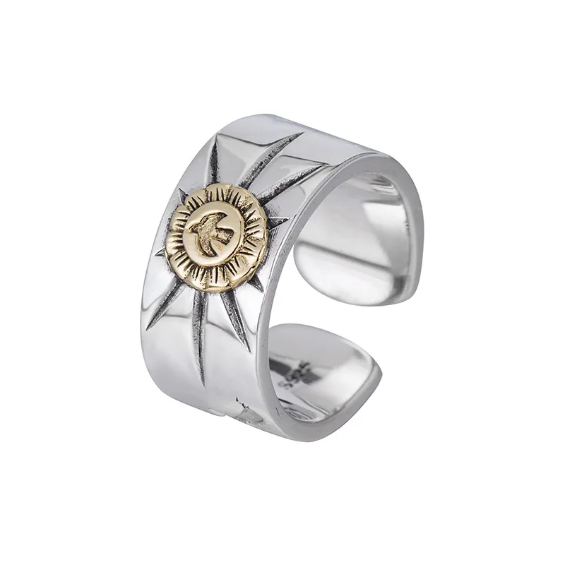 

Открытое Винтажное кольцо птицы из чистого искусственного серебра 100% пробы для мужчин и женщин, ювелирные изделия из тайского серебра, регу...