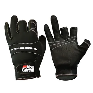 Imported Abu Garcia leather fishing gloves three figner High-quality fabrics Comfort Anti-Slip Outdoor Fishin