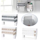 Настенный держатель для бумажных полотенец, стойка для бутылок соуса, держатель для резки пищевой пленки, Многофункциональный кухонный Органайзер из оловянной фольги