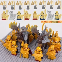 8pcslot the elves soldier orcs army figures lotr armor guard warrior archer medieval knights building blocks bricks toys gifts