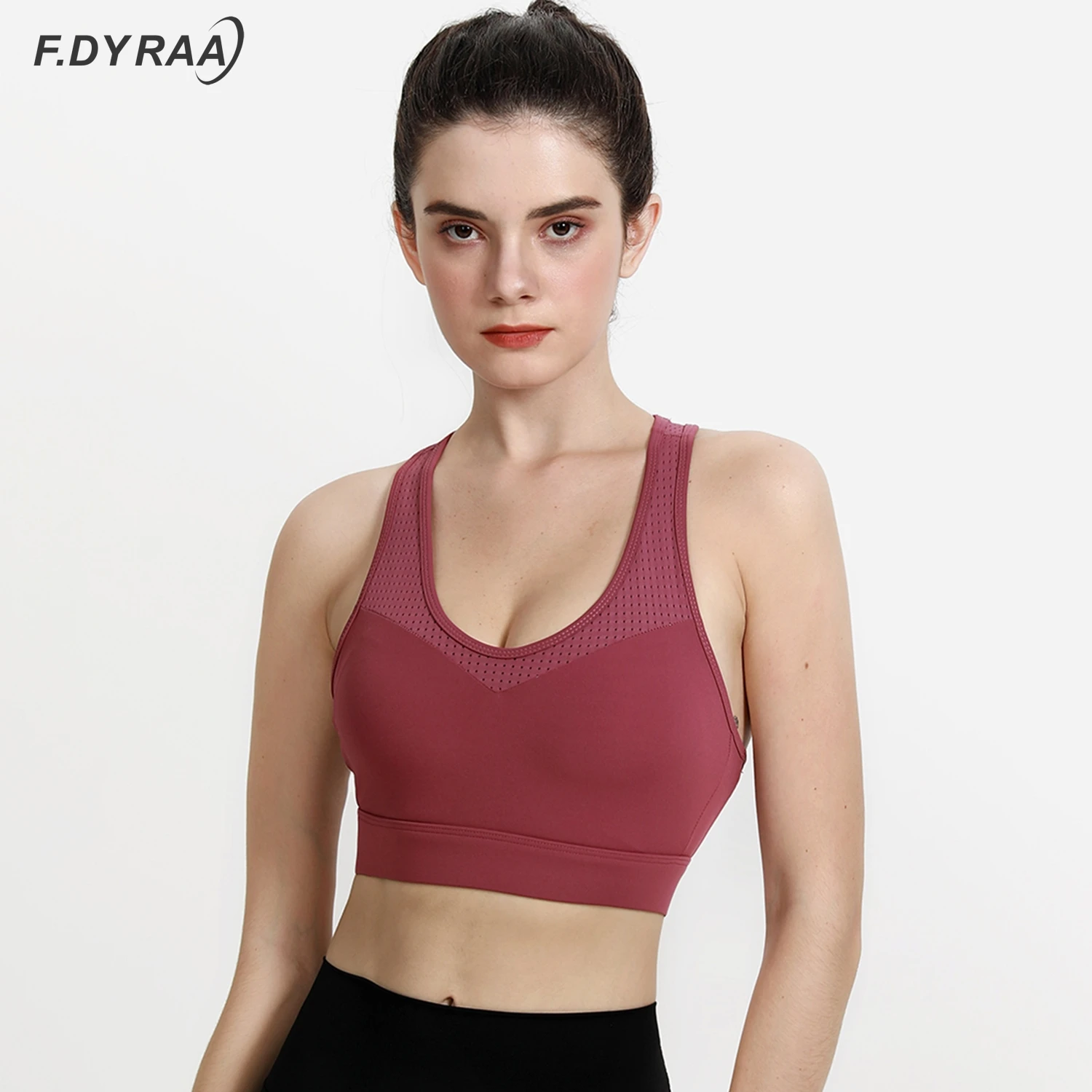 F.DYRAA женский спортивный сетчатый бюстгальтер Быстросохнущий ударопрочный для