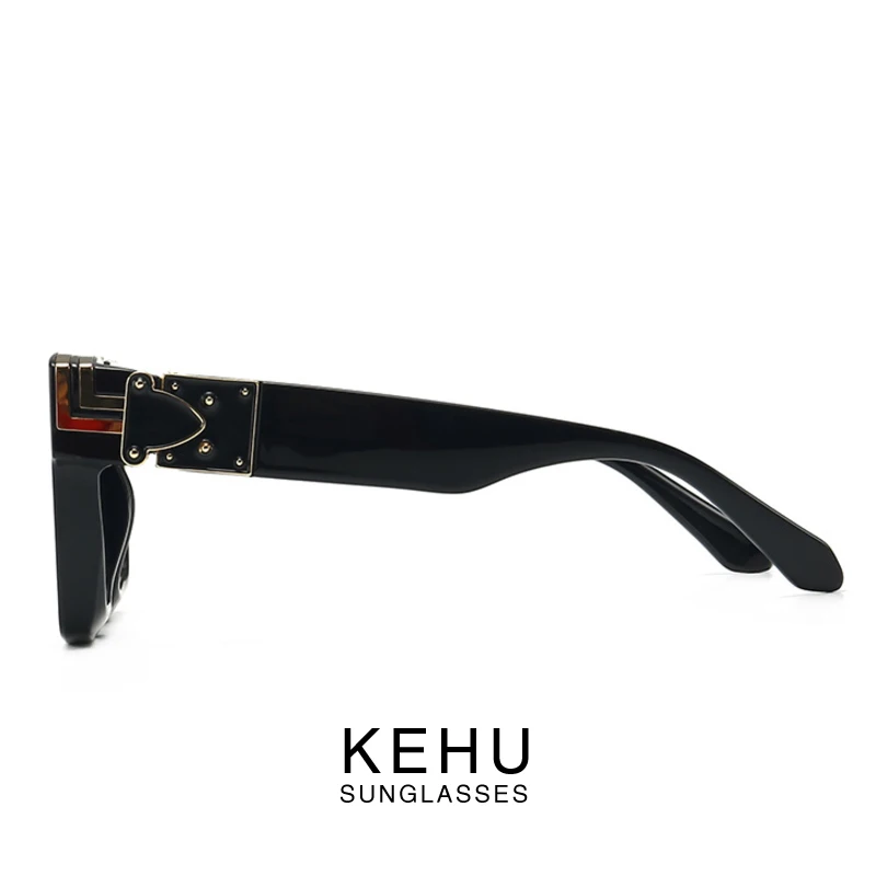 KEHU Модные мужские Квадратные Солнцезащитные очки ins популярные металлические