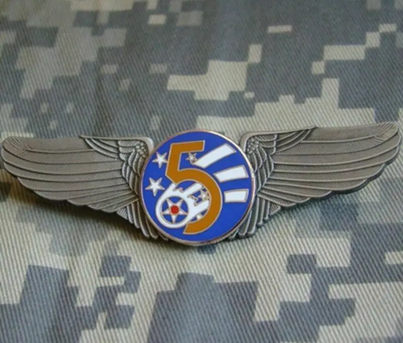 Пятый ВВС США 5th AF военный Pilot Wing знака Insignia металлический штырь shop5605101|Спортивные