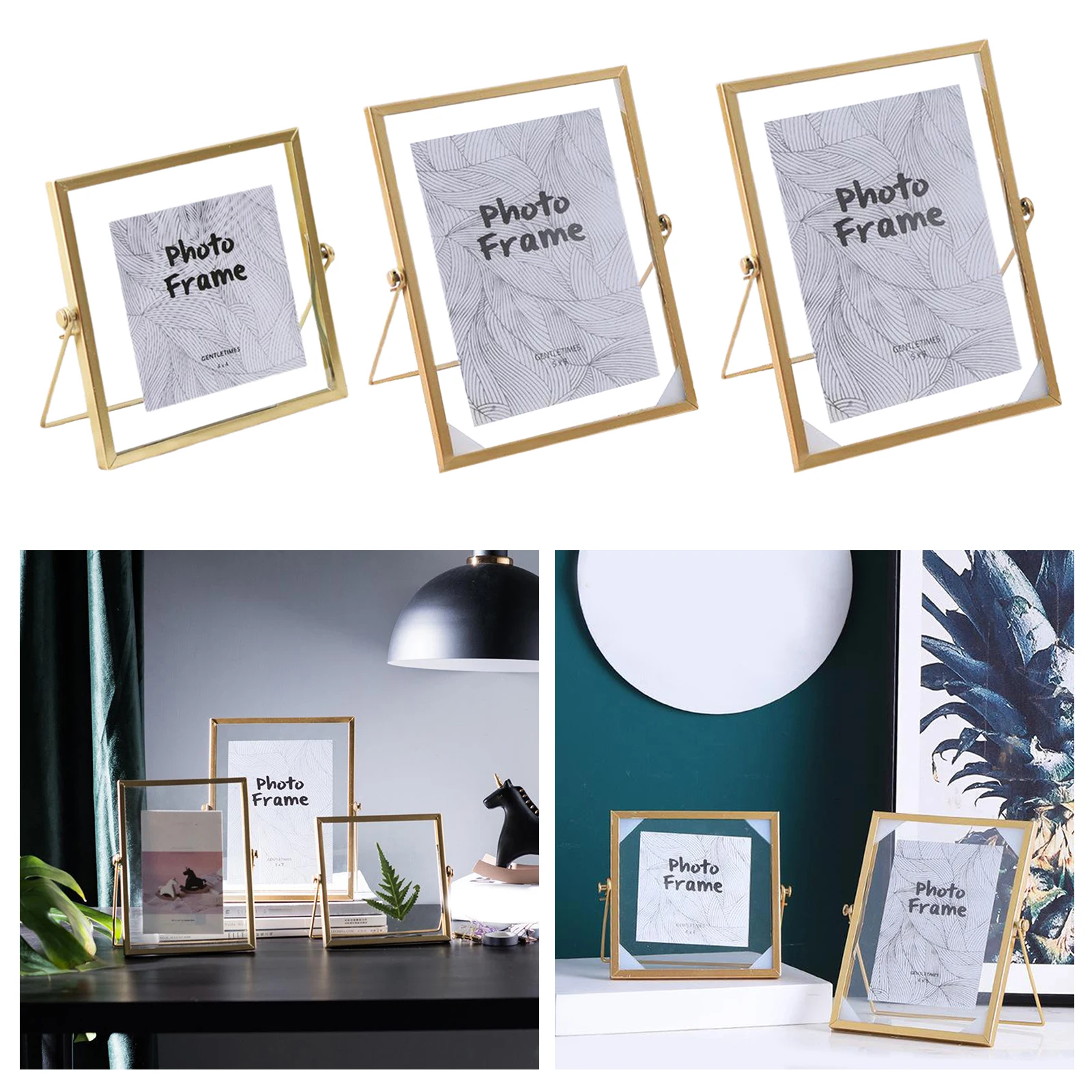 Simple Photo Frame Glass Picture Photo Frame Portrait Free Stand Quality Gifts for Wedding Friends Home Office Decoration