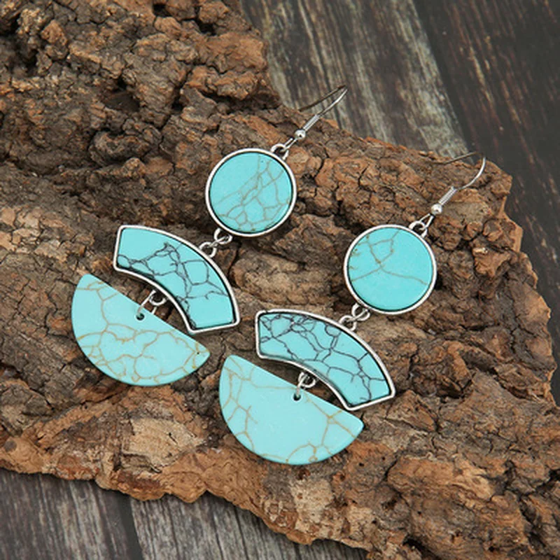 Винтажные этнические металлические полукруглые серьги ручной работы в богемном