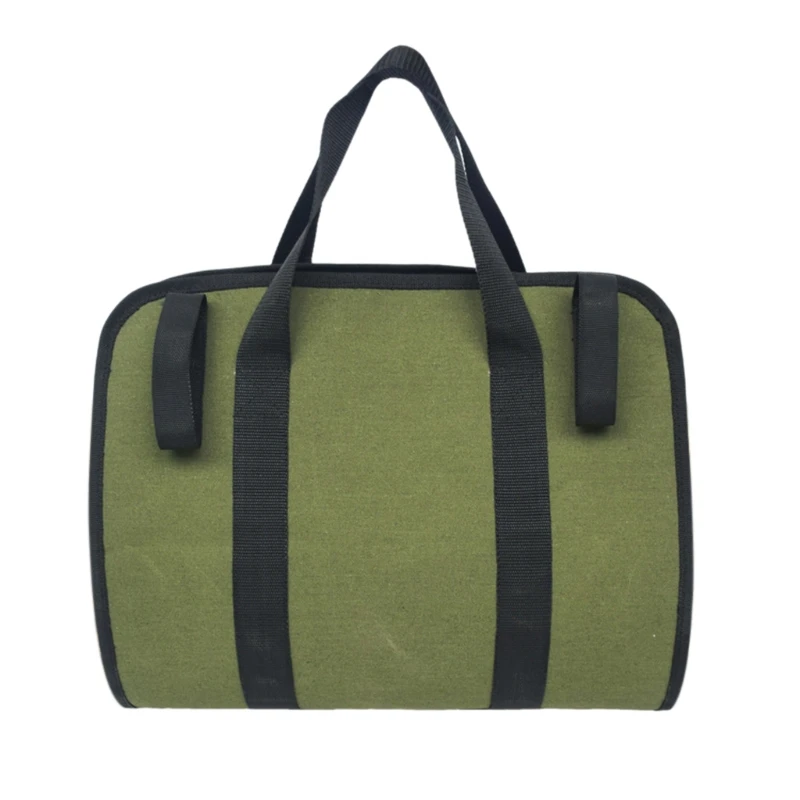 

Waxed Canvas Firewood Bag Carrier Fireplace Stove Log Tote Bag Water Resistant Log Holder with Handles for Camping Trip