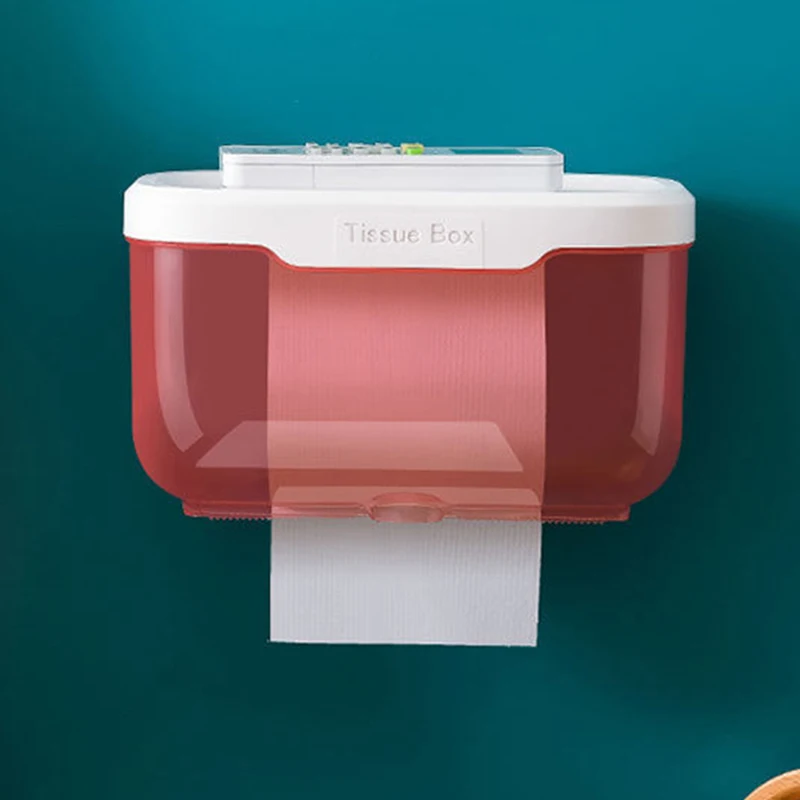 

Transparent Toilet Paper Holder Waterproof WC Tissue Box Wall-mounted Bathroom Shelf Roll Paper Tray Rack Toilet Accessories