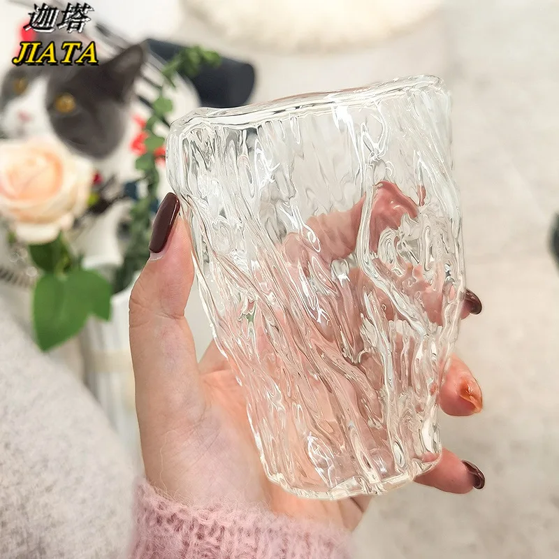 

Coffee Glass Cup Blown Irregular Root Glass Transparent Whiskey Water Glass Fold Beer Glass Cute Glass Cup Drinking Glasses