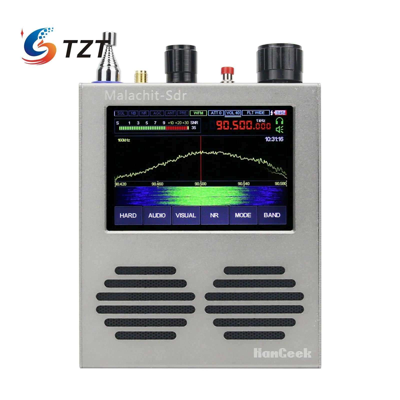 TZT New 1.10c Malachite radio Malahit DSP portable SDR receiver 50KHz-2GHz shortwave 3.5" Touch Screen | Электроника