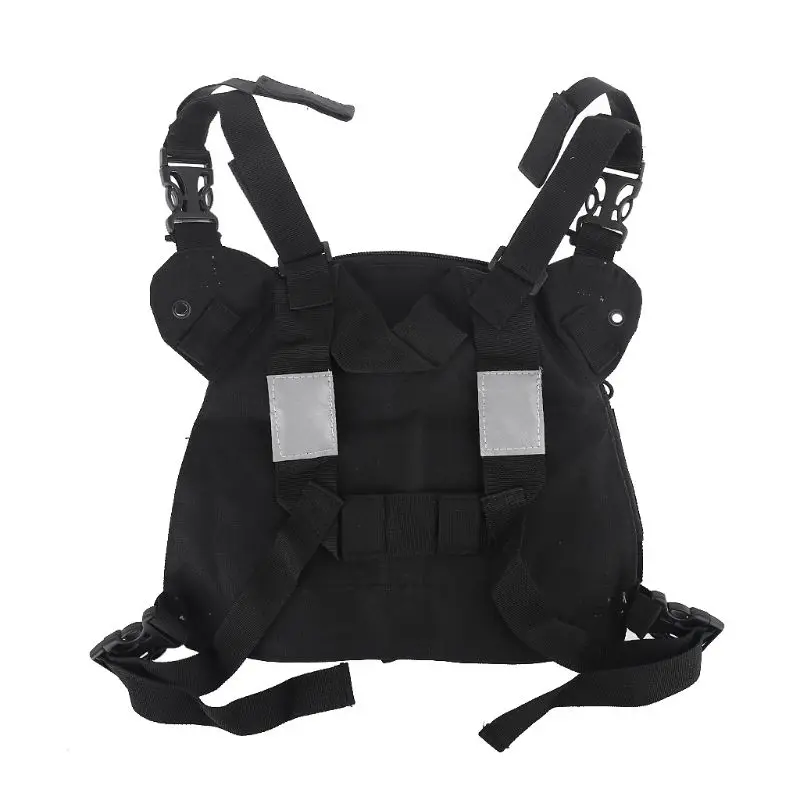 

Radio Walkie Talkie Harness with Zipper for Front Pack Vest Pouch Carry Case 45BA