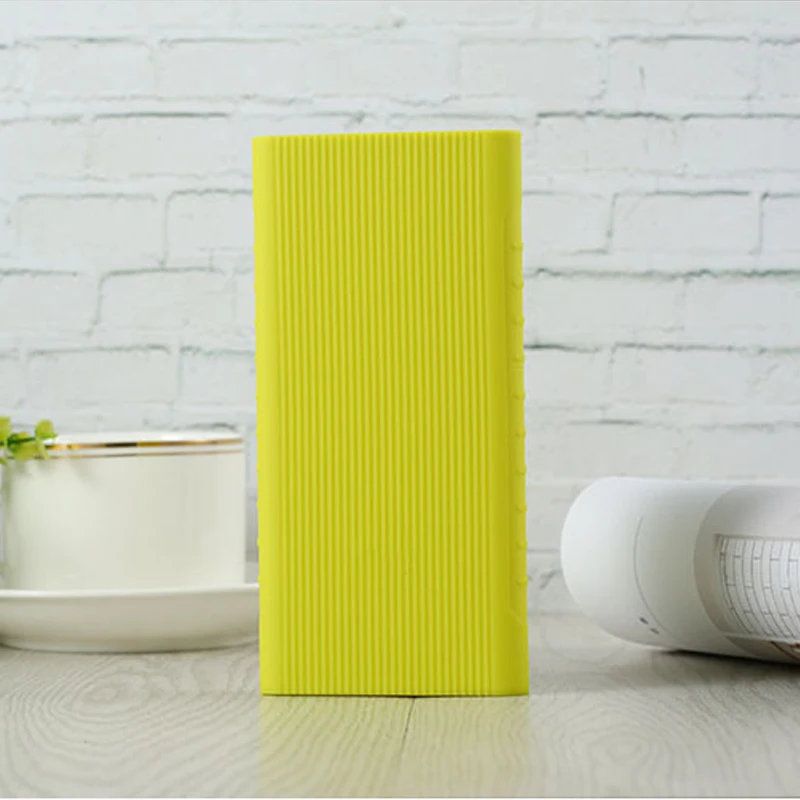 Зеленый Защитный чехол для нового Xiaomi power Bank 2 10000 MAh двойной USB порт силиконовый чехол для телефона power макет банка PLM09ZM - Цвет: Зеленый