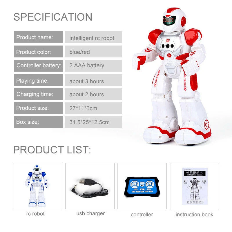 

RC Remote Control Robot Smart Action Walk Sing Dance Action Figure Gesture Sensor Toys Gift For Children Kids Adult Electric RC