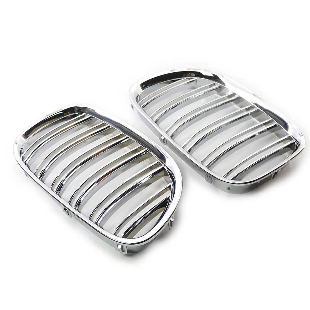 

1 Pair Of Car Front Bumper Kidney Grille Suitable For 09-15 BMW F01 F02 7 Series 730d 740i 750i Silver Plated Front Grille