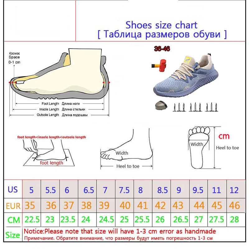 

Light Meat Bottom Tendon Safety Shoes Men Deodorant Dreathable Steel Toe Cap anti-perforation Women's Soft Bottom Work Shoes