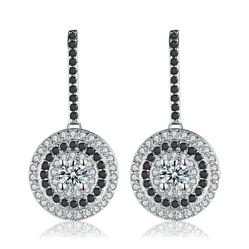 SODROV Boucle D'Oreille Femme, милые 925 пробы, серебро, черная шпинель, трендовые серьги для помолвки для женщин, хорошее ювелирное изделие T005