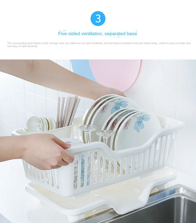 Japanese drain dish rack kitchen plastic leaking tray bowl filter water drying tableware | Дом и сад