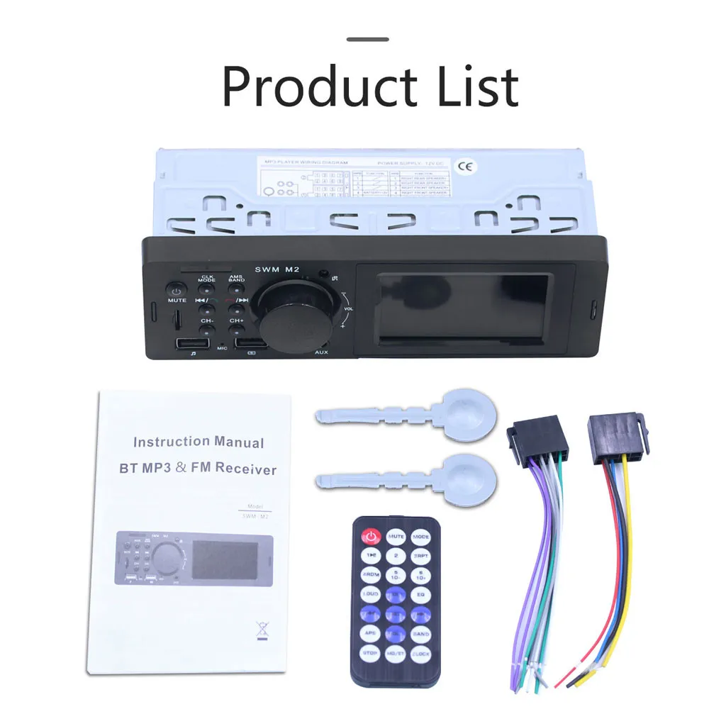 SWM M2 автомобильный стерео MP3 музыкальный плеер FM Радио BT USB TF AUX головное устройство беспроводной адаптер автомобильное радио Multimidia MP5 автомобильные аксессуары