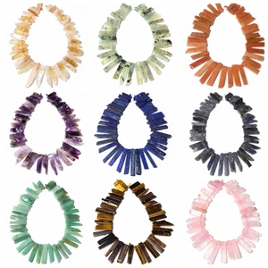 Точечные бусины из натурального кристалла, кварца, лазурита, лабрадорита, подвески-палочки для изготовления ювелирных изделий