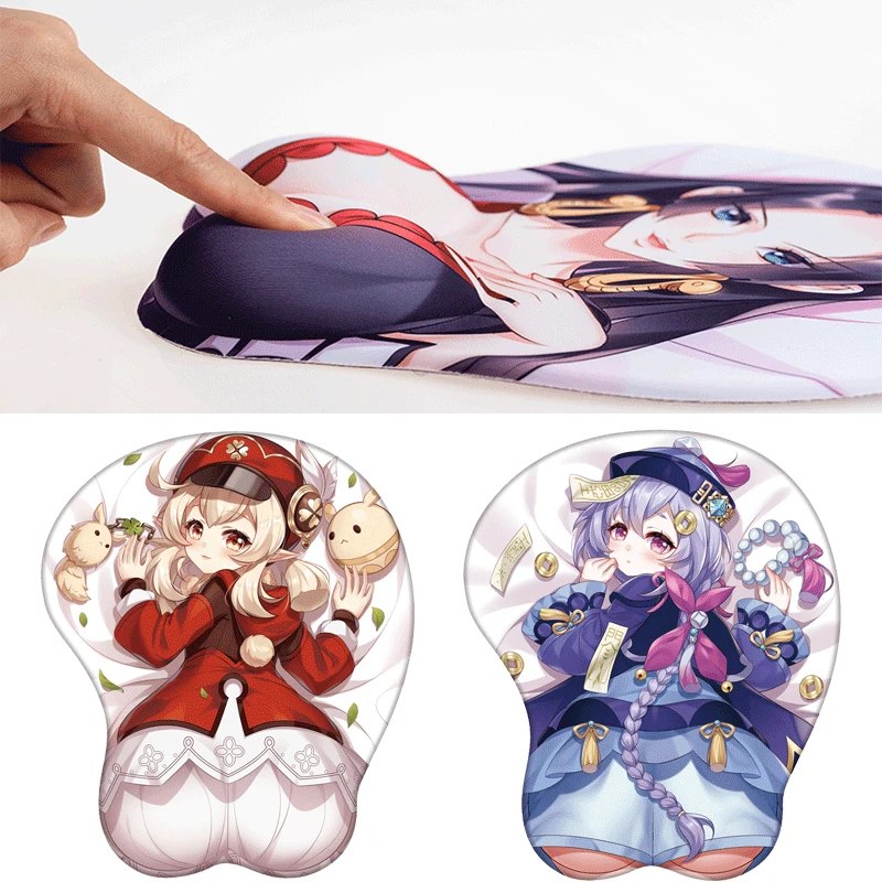 

Qiqi Klee Cosplay Sexy Mouse Pad 3D Hips Silicone Mousepad Wrist Rest Support Playmat Genshin Impact Cosplay Props