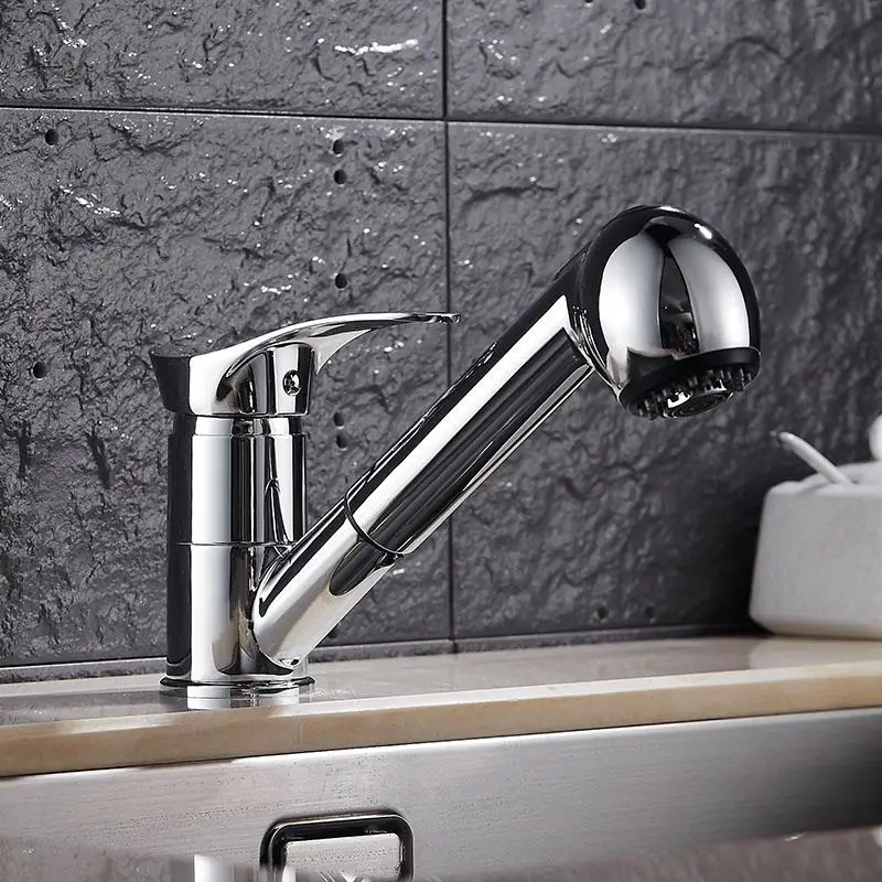 Смеситель для ванной комнаты с одной ручкой выдвижной кран два режима