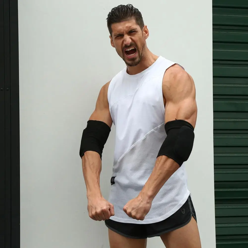 

1pair Elastic Elbow Support Gym Fitness Sports Knitted Sponge Knee Protectors Guard Brace Elbow-Pads