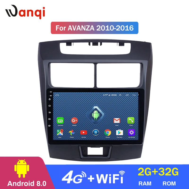 

Автомобильный DVD-проигрыватель Wanqi 4G Lte Full Netcom, 9 дюймов, Android 10,0, мультимедийный стерео-проигрыватель для 2010-2016 Toyota Avanza, система GPS-навигации