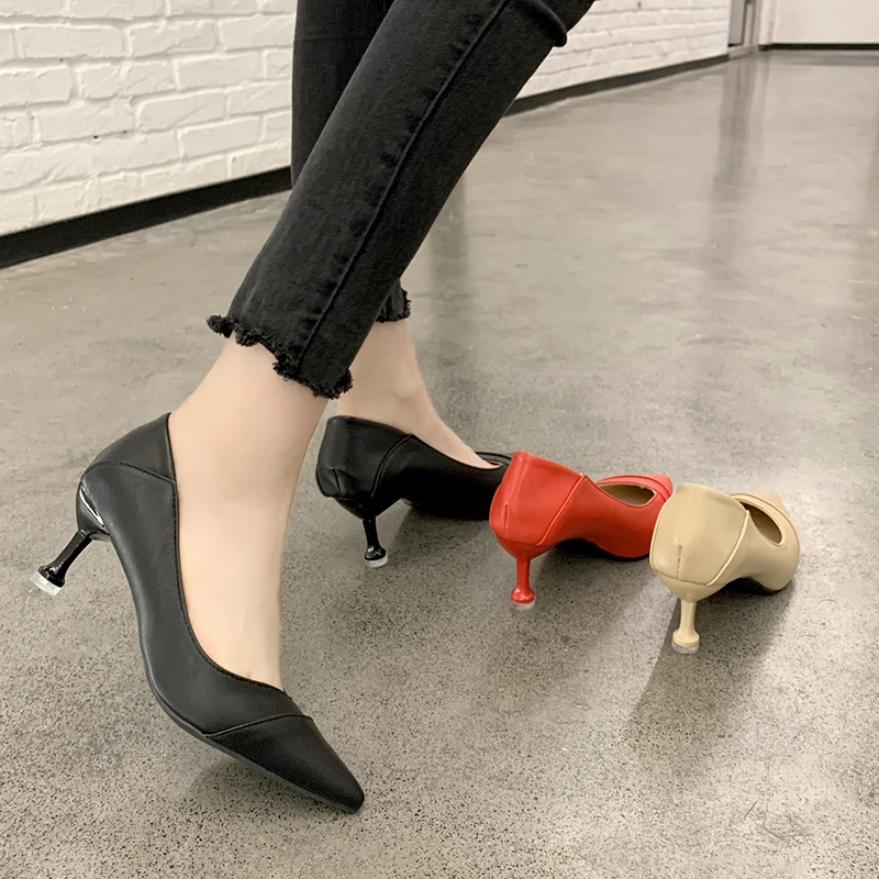 Туфли женские на низком каблуке офисные удобные туфли-лодочки обувь для вечерние