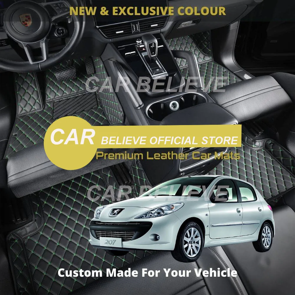 

Кожаные автомобильные коврики для Peugeot 207 2014 2013 2012 2011 2010 2009, коврики, коврики, накладки, аксессуары для интерьера