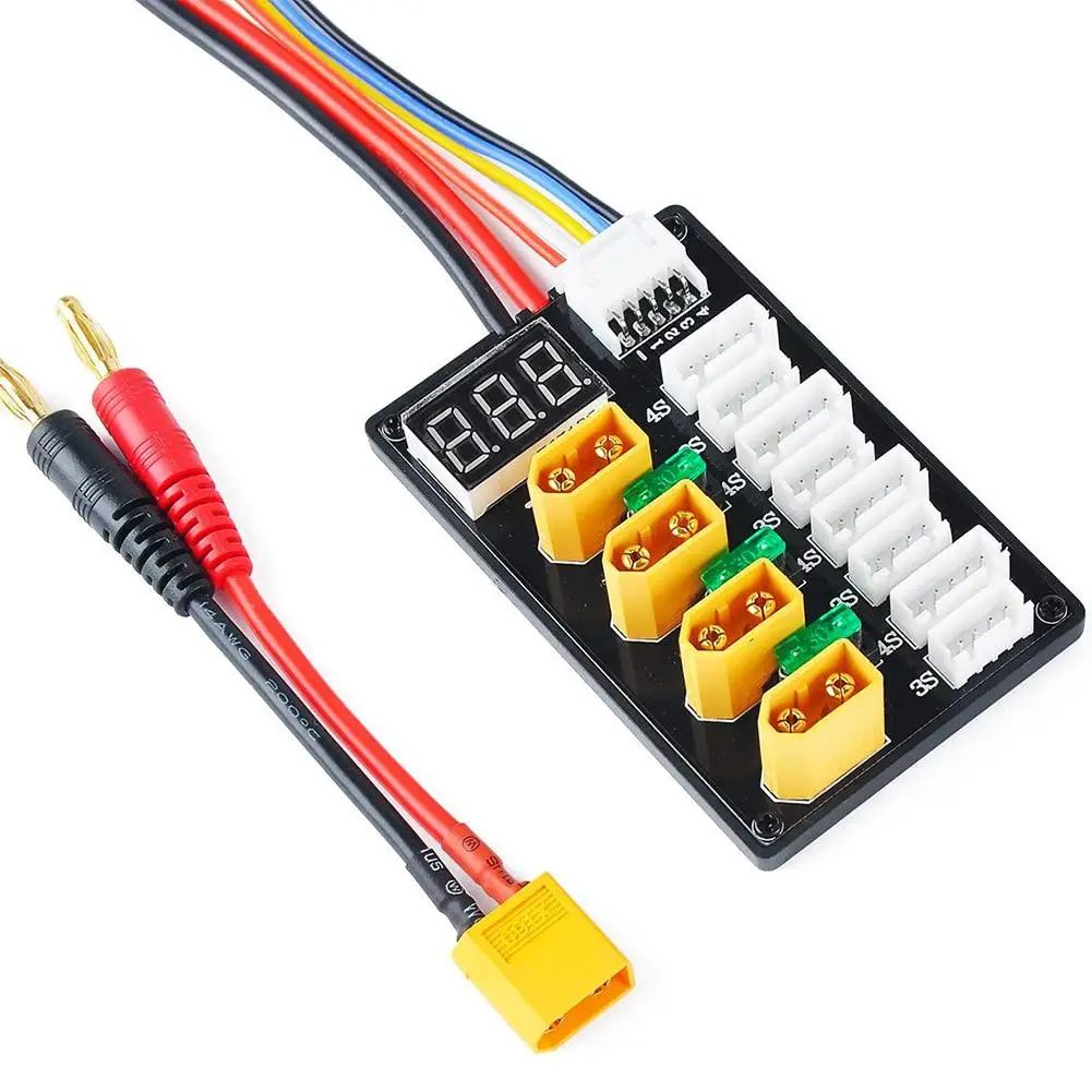 4CH параллельная зарядная плата XT60 контрольные выводы вилки типа банан разъем для