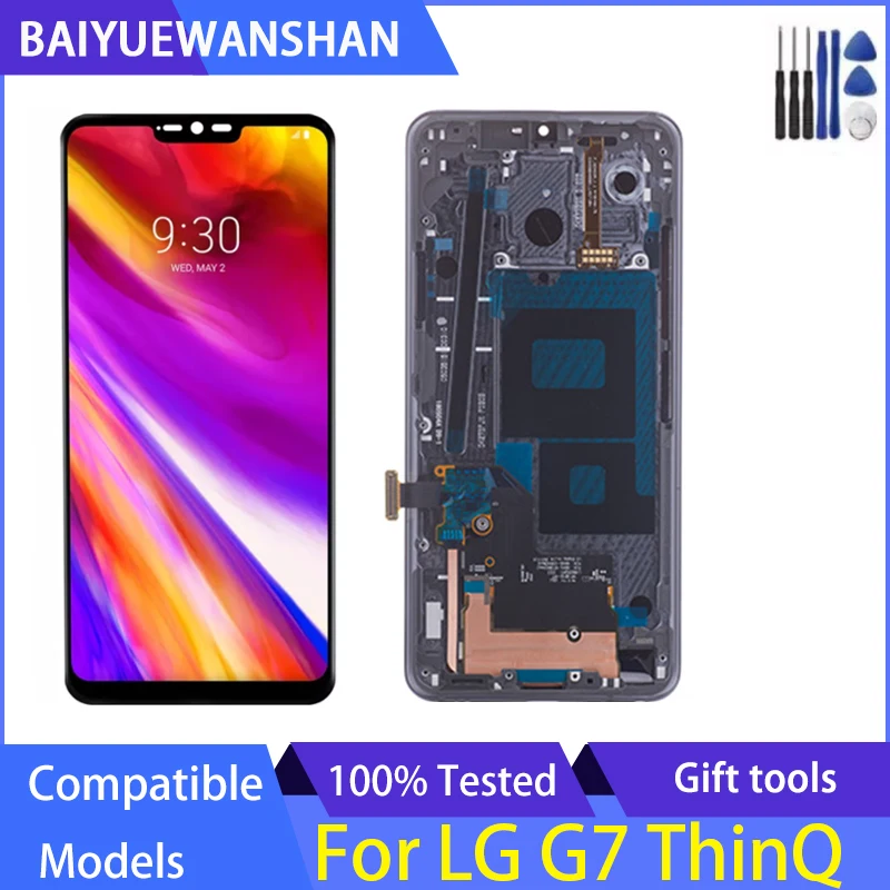 

ЖК-дисплей 6,1 дюйма для LG G7 G710EM G710PM, кодирующий преобразователь сенсорного экрана в сборе для LG G7 ThinQ G710 G710TM G710N LCD