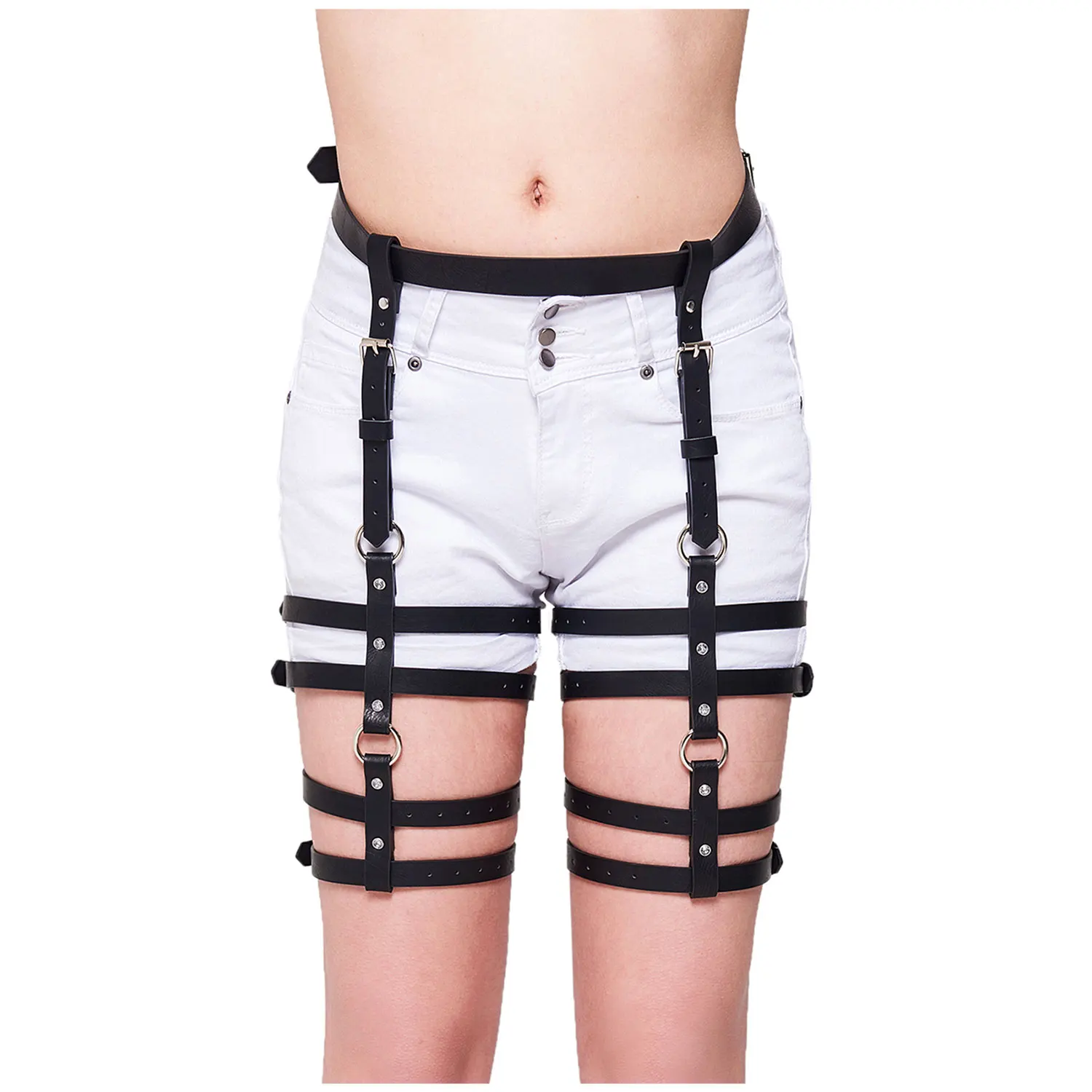 CKMORLS Leather Harness Belt Straps Fashion Punk Garter Underwear Bondage Female Thigh Garter Harajuku Waist Stocking Suspenders