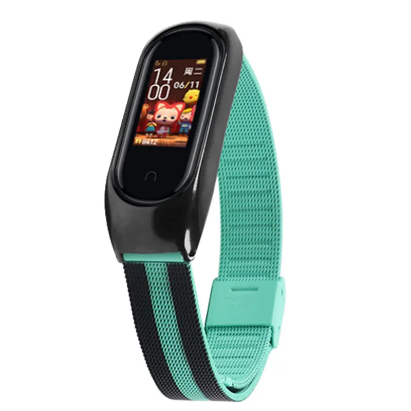 Buckle Wtaer Green Металлический ремешок, умный браслет на запястье, браслет для Xiaomi mi, 3, 4, ремешок, браслет, магнит, нержавеющая сталь, mi Band 4, 3, ремешок на запястье, Z2 - Цвет: Buckle Wtaer Green