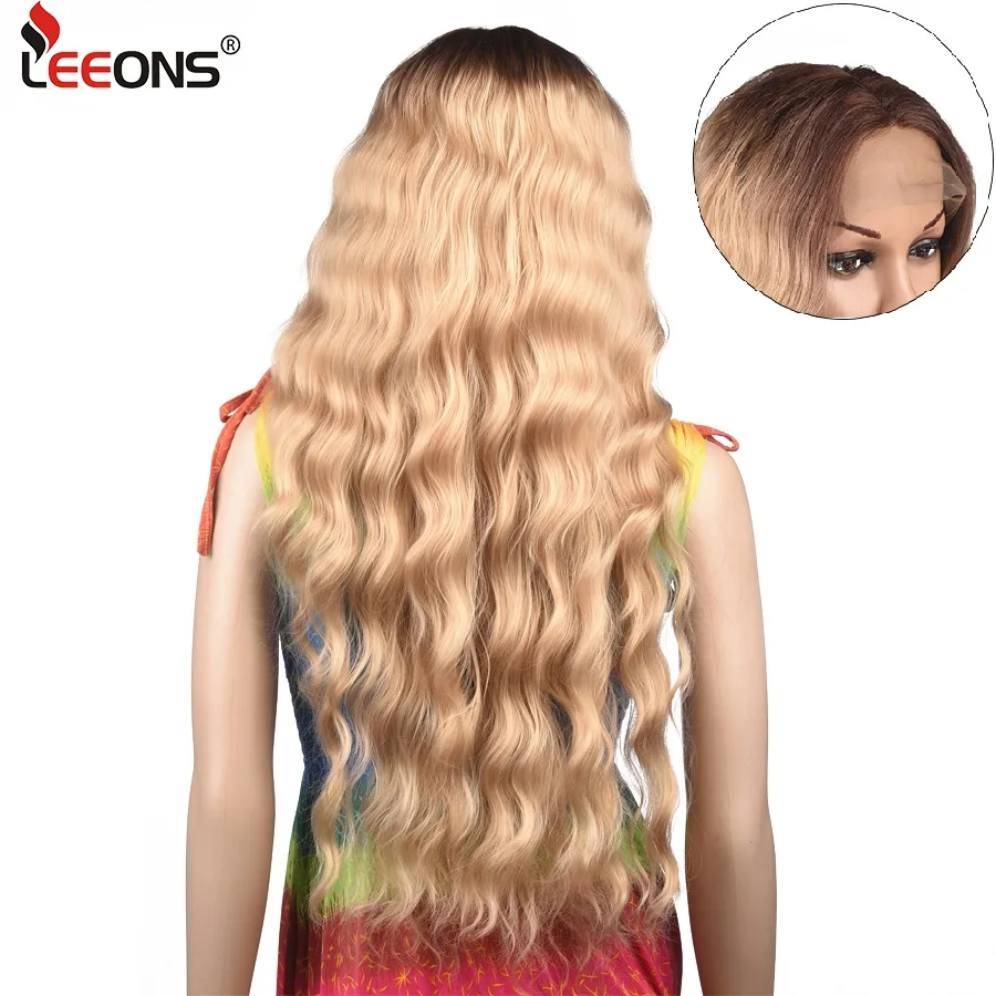 Leeons 10 34 дюйма ДЛИННЫЙ КРУЖЕВНОЙ передний парик синтетические волнистые 40 стилей