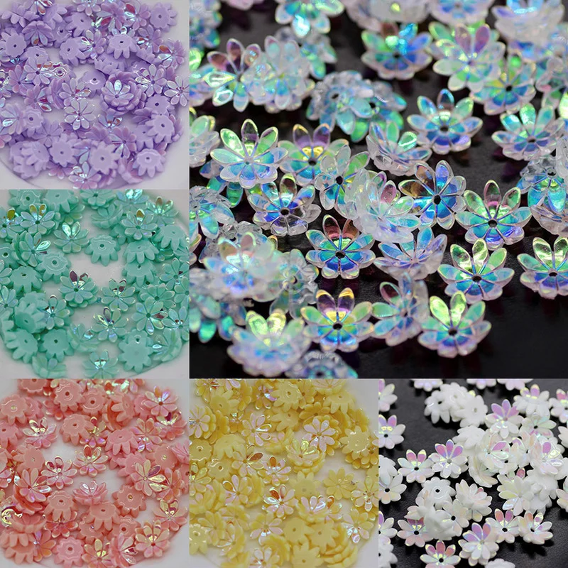 Новинка, 20 шт., 10 мм, восьмилепестковый цветок лотоса AB, разноцветные аксессуары для ювелирных изделий ручной работы (1 отверстие)