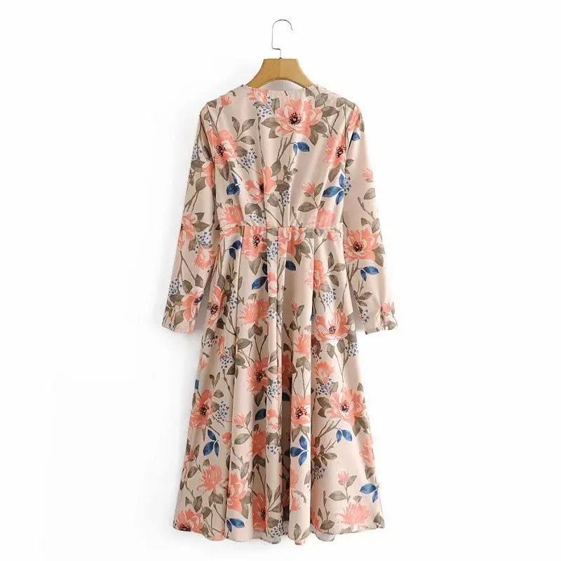 

2021 Women's French Dress Digital Print Long Sleeve Fashion Casual Elegant Temperament Christmas Party Long Dress