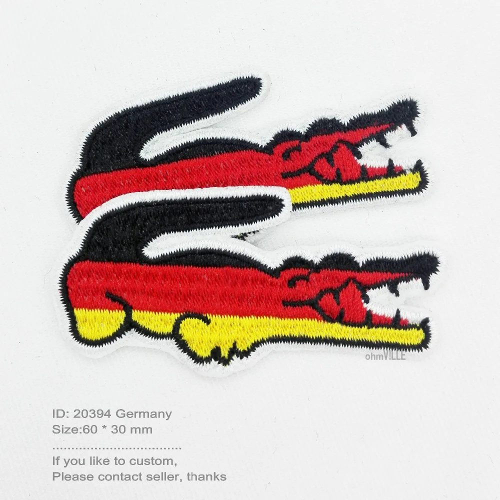 

2021 Sale Fallout Parches Bordados Crocodile Patch Germany Flag Of Iron On Patches Eco-friendly Handmade 3D Appliqued Embroidery