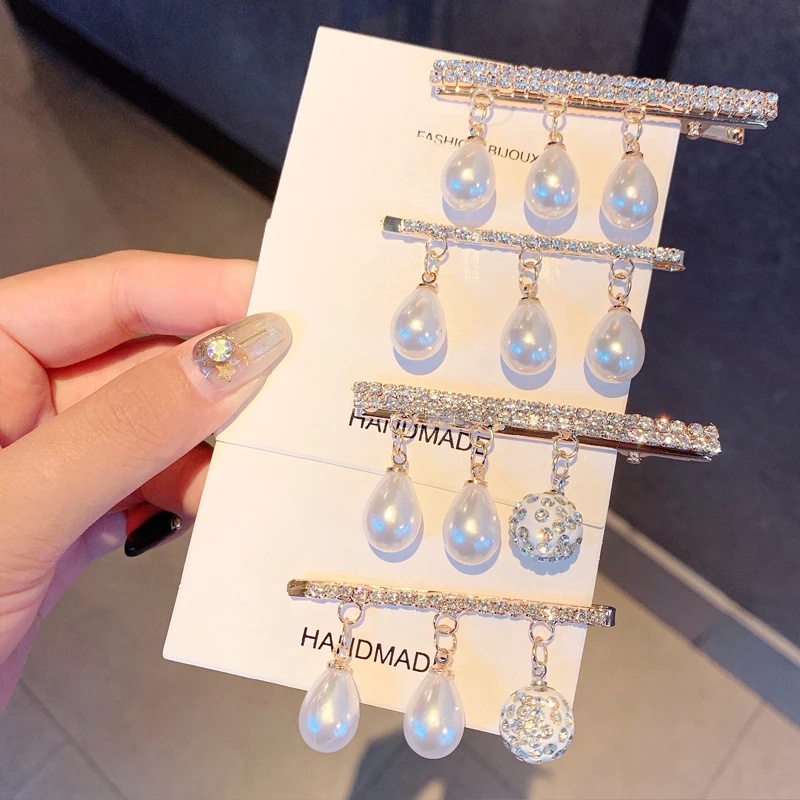 Заколка для волос женская элегантная заколка с блестящими кристаллами и