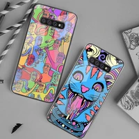 colourful psychedelic trippy art phone case tempered glass for samsung s20 plus s7 s8 s9 s10 plus note 8 9 10 plus