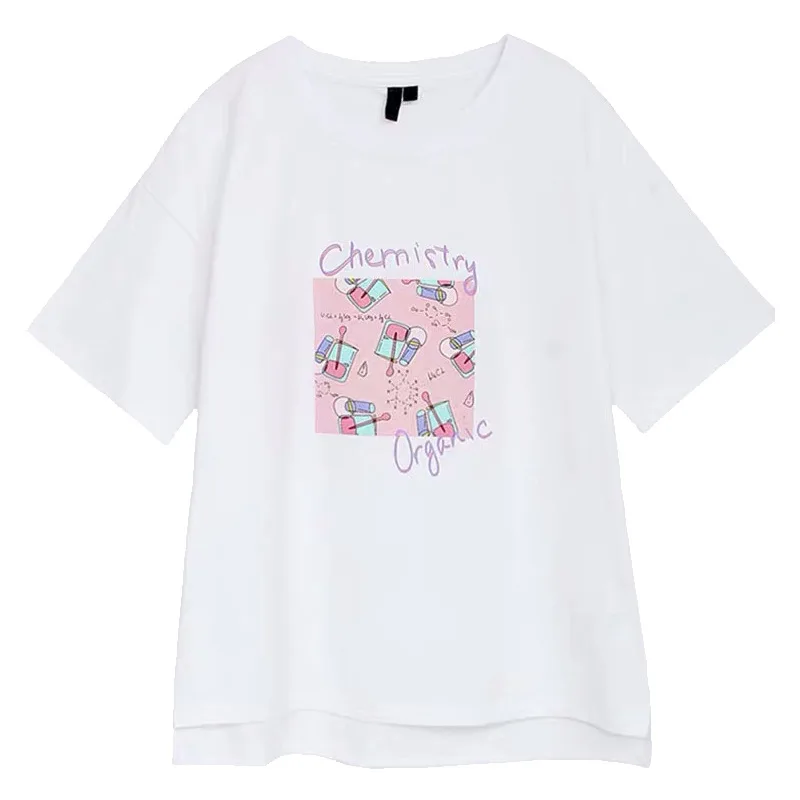 

Japanese Anime Ladies Short-sleeved T-shirt White Female Loose Cartoon Print Summer Same Style Doraemon Women's Clothing