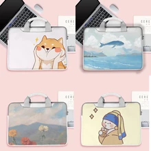 Cartoon Laptop Bag Waterproof Computer Case for Macbook Air Pro 13 14 15 15.6 16.1 PU Laptop Hand Bag for Dell  HP Huawei Xiaomi