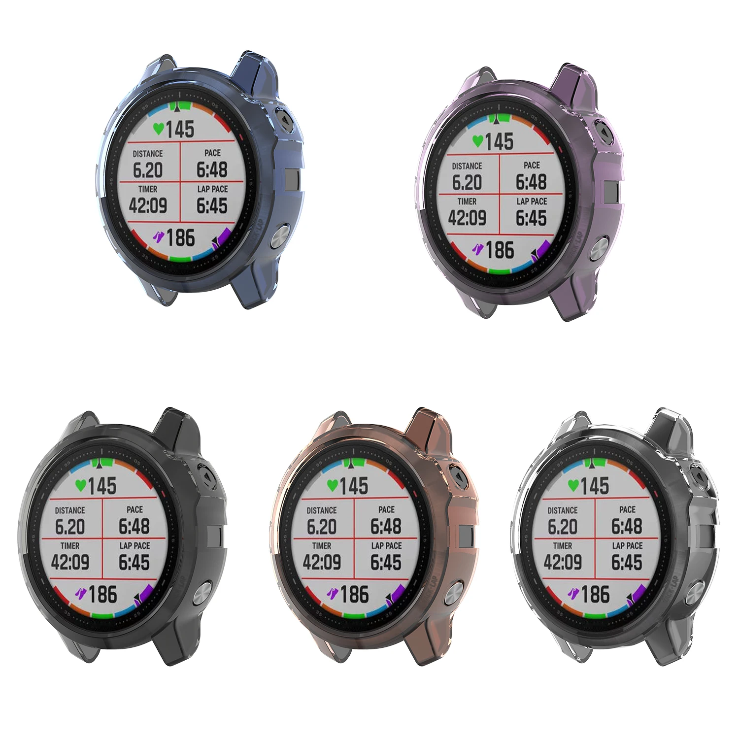 Мягкий защитный чехол из ТПУ для смарт-часов Garmin Fenix 6 6S 6X прозрачная защитная