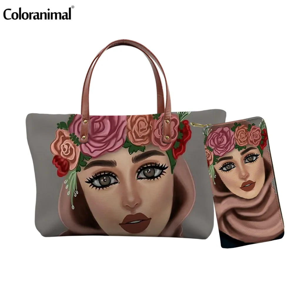 Женская сумка через плечо Coloranimal Hijab Face 2 шт./компл. для женщин 2020 | Багаж и сумки
