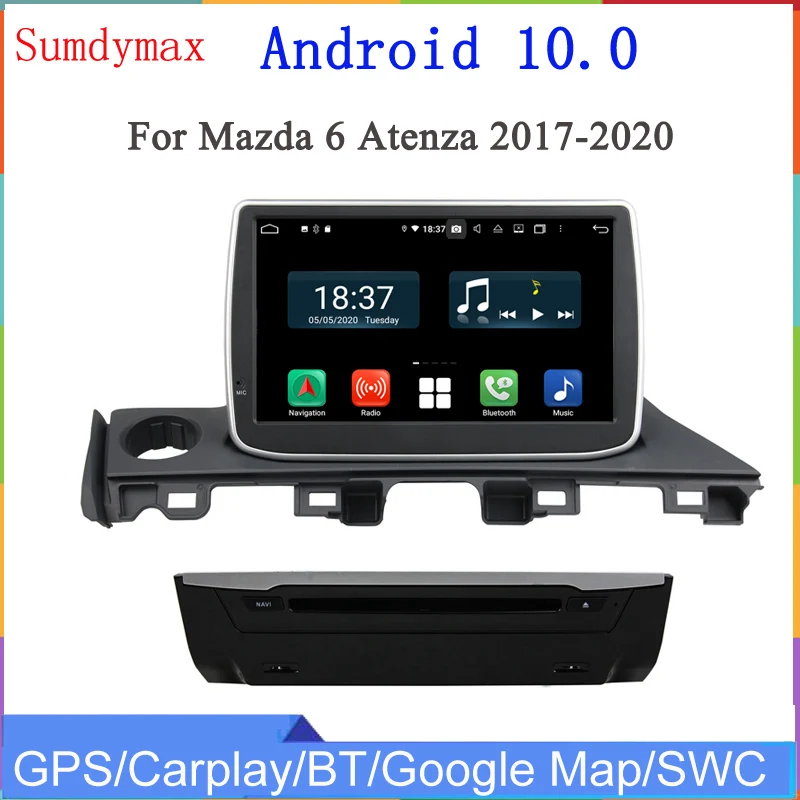 Автомобильный мультимедийный плеер Carplay 8 ядер Android 10 для mazda 6 Atenza 2017 2018 dvd