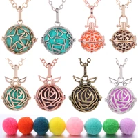 mexico ball baby angel music aromatherapy diffuser neckalce cage locket pendants essential oil diffuser crystal cage pendant