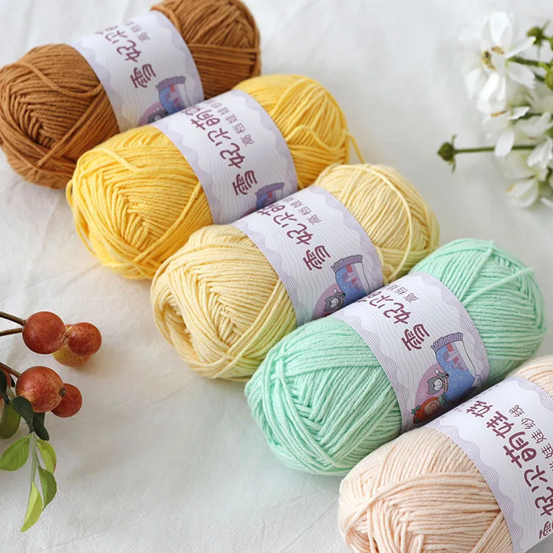 QZLKNIT 40 г/шар 66 цветов привязка на чесаную кожу высокое качество 4 нити молока