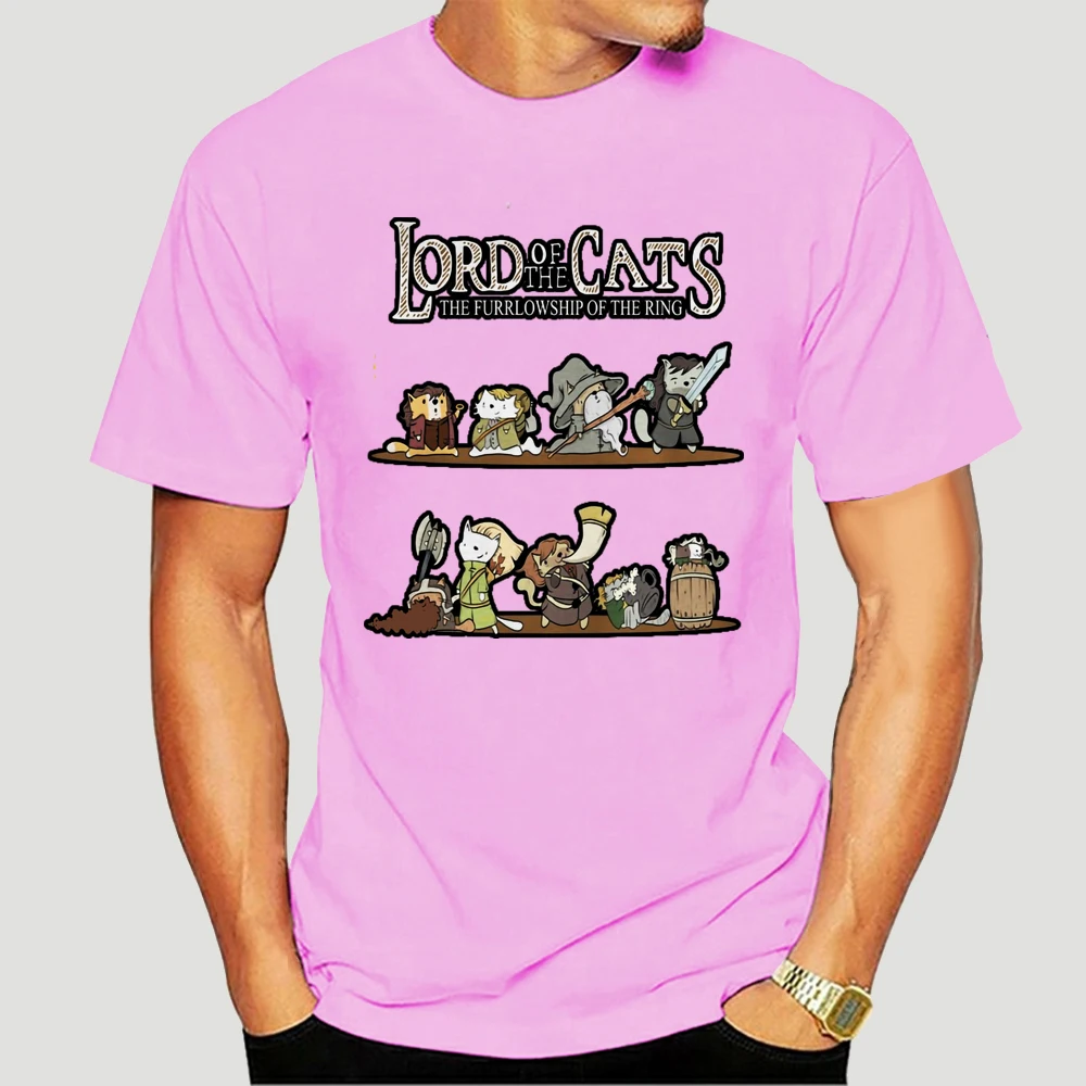

Men Funny T Shirt Fashion tshirt Lord of the Cats the furrlowship of the ring Women t-shirt 5393X