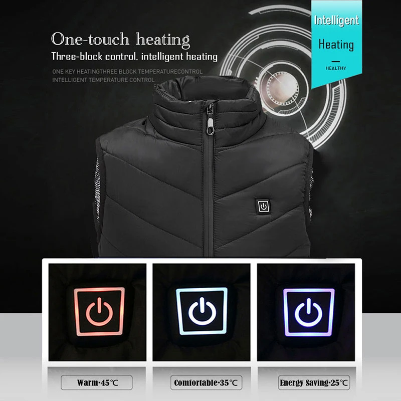 

USB Charging Children's Heated Vest For Primary School Student Winter Jacket Keep Warm Ski Outdoor Wear Fashion 3 Colors