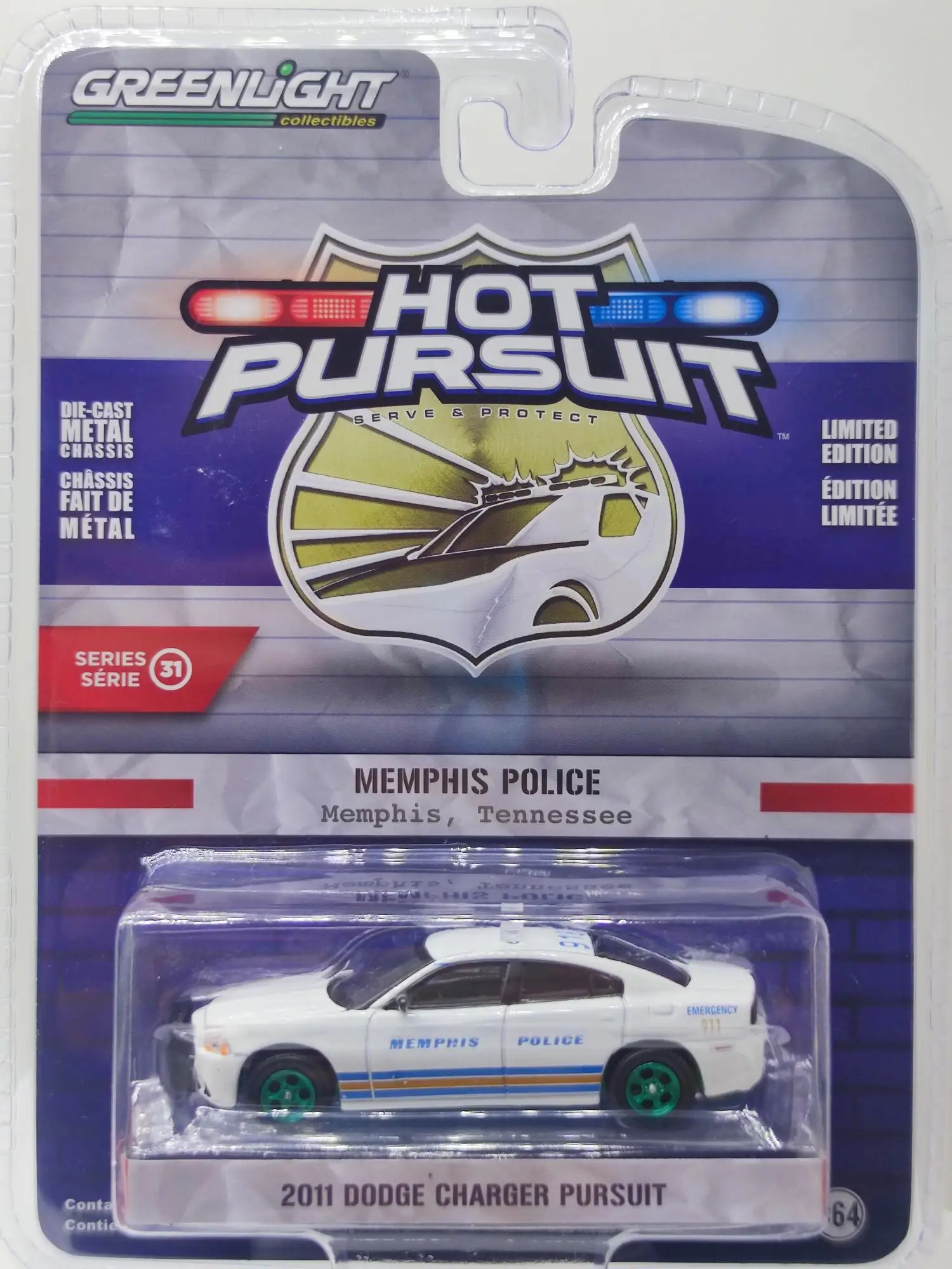 GreenLight 1:64 2011 Dodge Charger гонки зеленая машина модель автомобиля из сплава