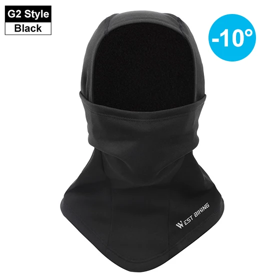 G2-Black WEST BIKING, зимняя велосипедная маска, флисовая термальная Балаклава, сохраняющая тепло, ветрозащитная Лыжная маска, шапка для сноуборда, велосипеда, велосипедная лицевая маска - Цвет: G2-Black