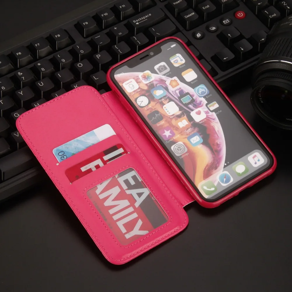 Кожаный бумажник для iPhone 5 6 6s 7 8 Plus X XR XS Max блестящий чехол Корона Королева Стиль Чехлы флип-чехол для телефонов пакет